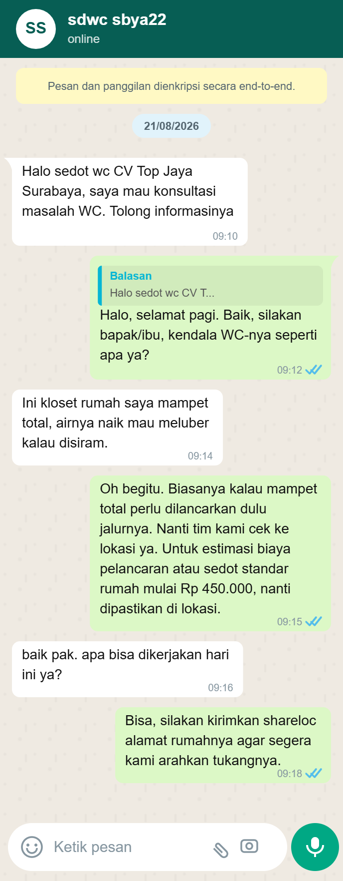 Testimoni WhatsApp 1
